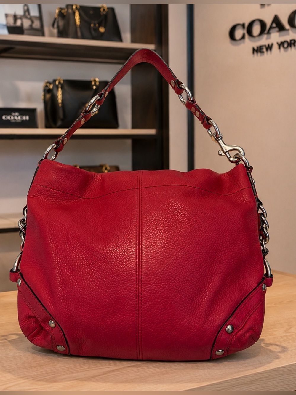 Coach carly pink Leather Shoulder hobo Bag - Picture 4 of 11